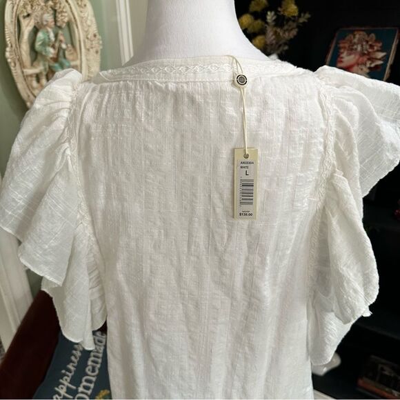 Max Studio Cotton White Dress Size Large NWT - Picture 9 of 11